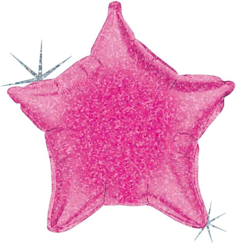 Hot pink holographic star mylar