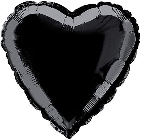 Metallic black heart mylar