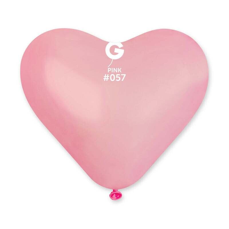 CR10: #057 10in Gemar Standard Heart Shape Pink Latex Balloons - 50 pieces