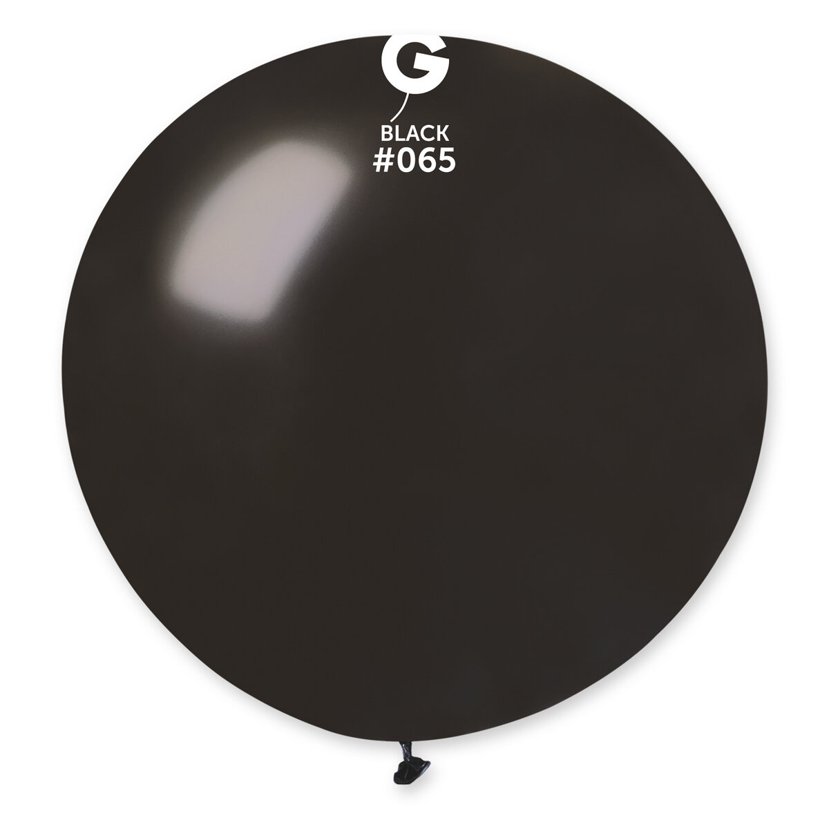 GM30: #065 31in Gemar Metal Black Latex Balloon - 1 Piece