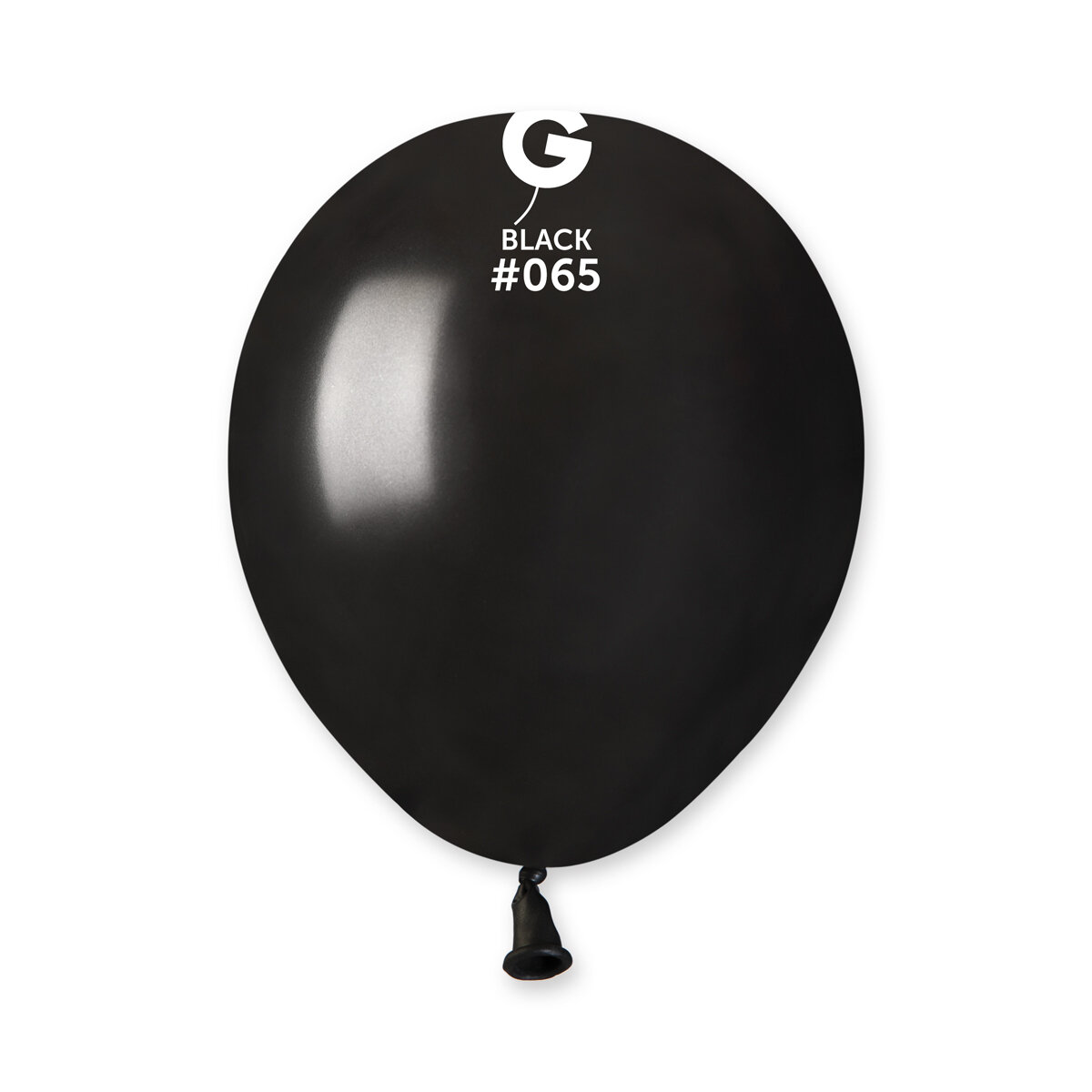 AM50: #065 5in Gemar Metal Black Latex Balloons - 100 pieces