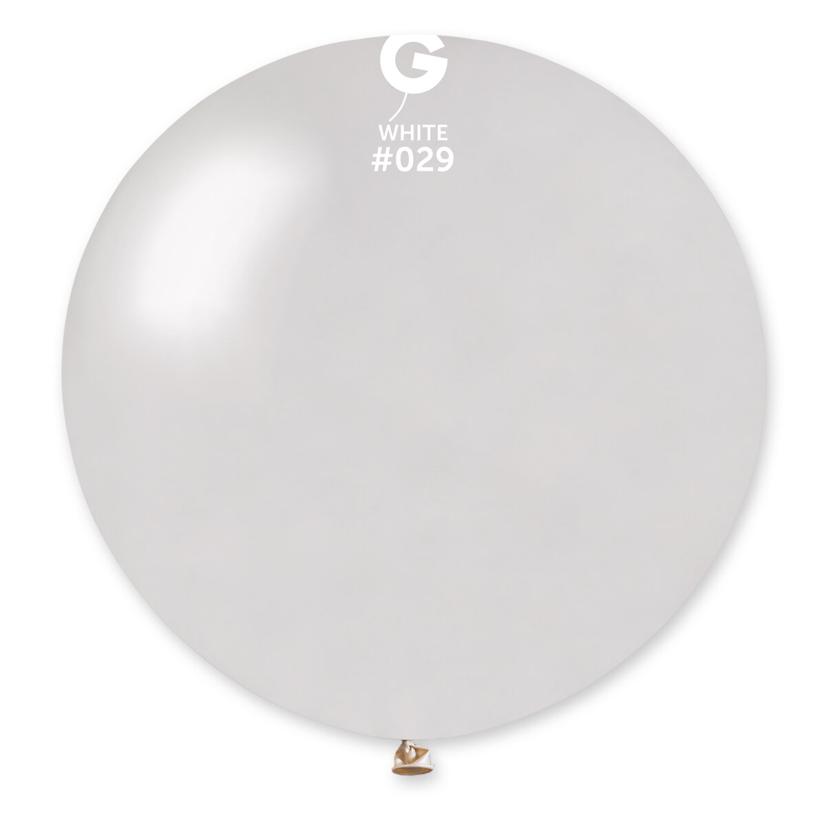 GM30: #029 31in Gemar Metal White Latex Balloon - 1 Piece