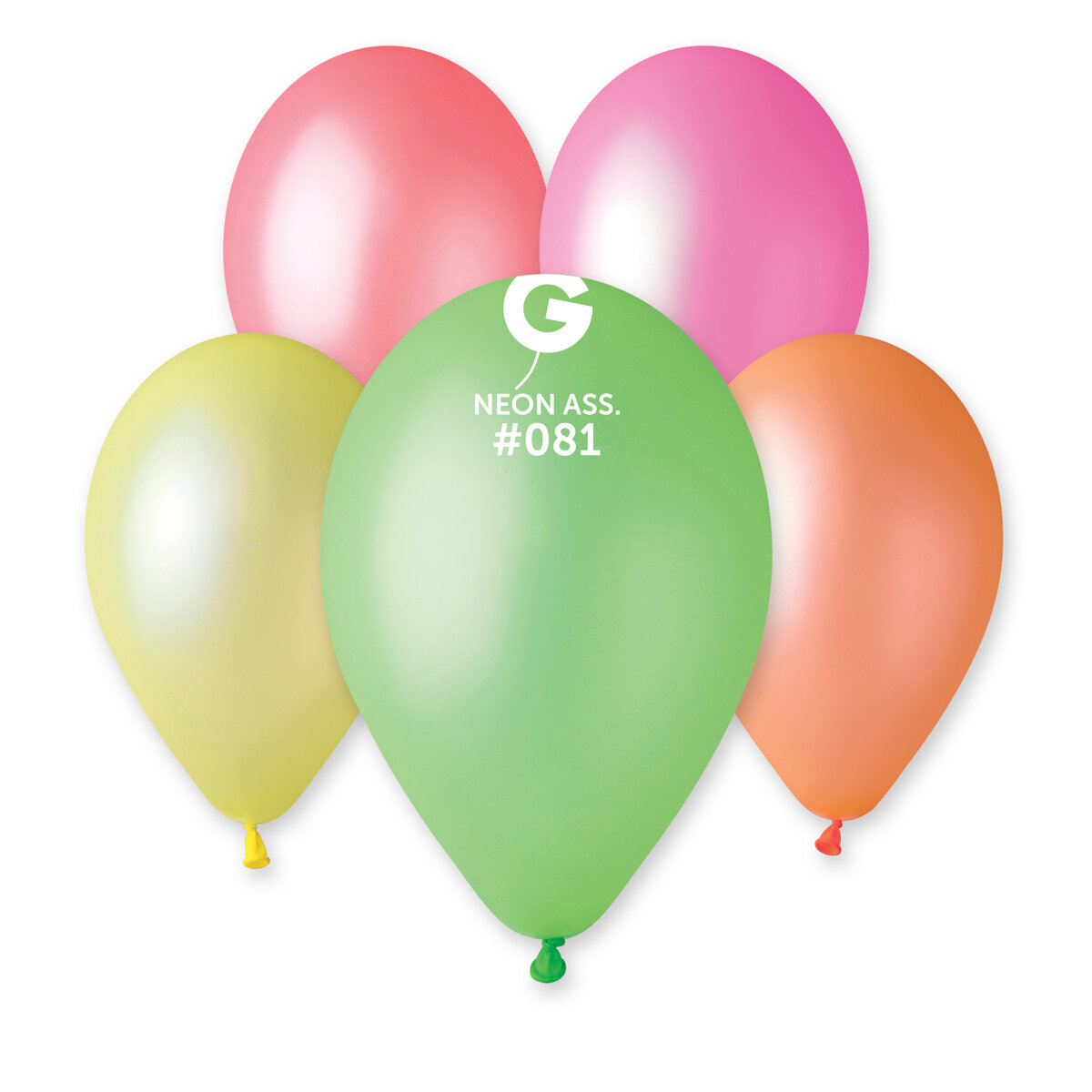 GF110: #081 12in Gemar Neon Ass Latex Balloons - 50 pieces