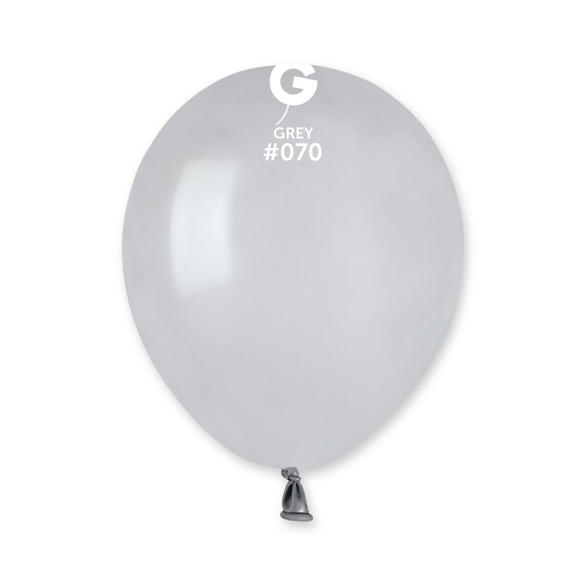 A50: #070 5in Gemar Standard Grey Latex Balloons - 100 pieces