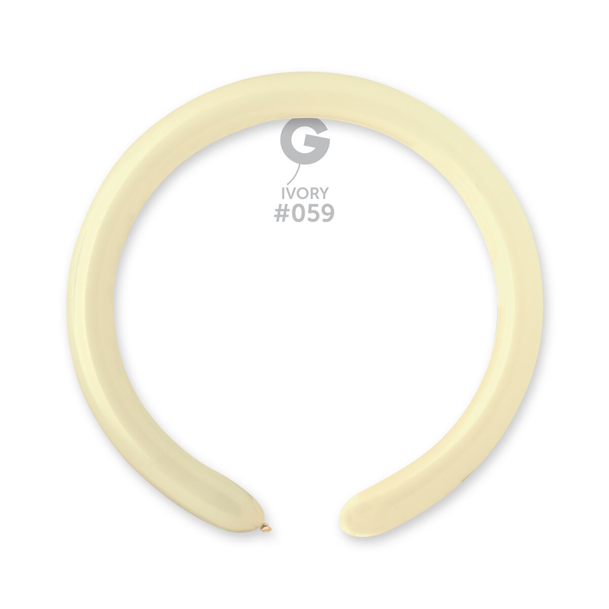 D4: #059 2in Gemar Standard Ivory Latex Balloons - 50 pieces