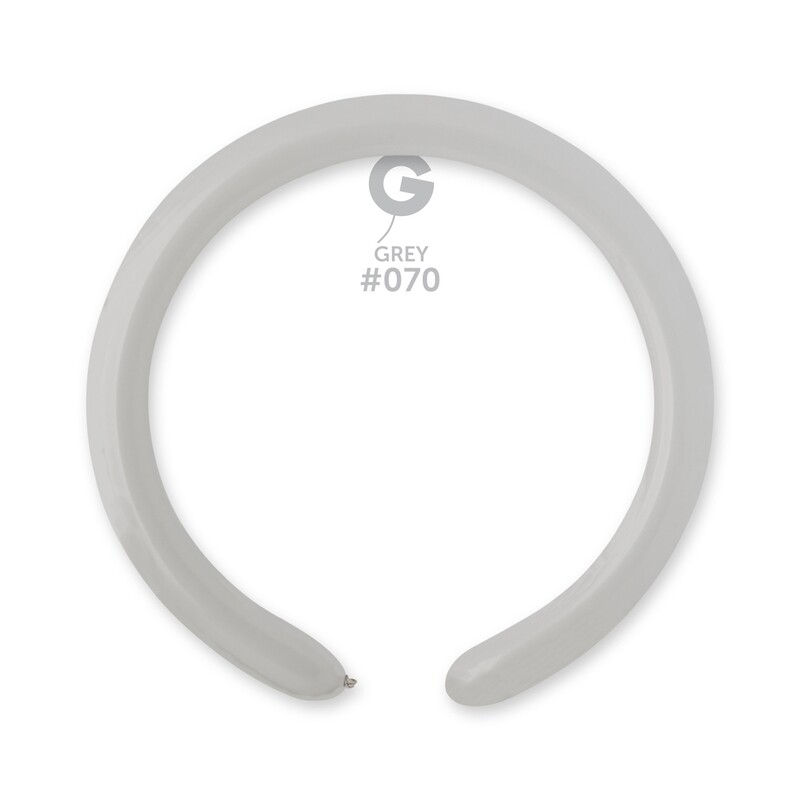 D4: #070 2in Gemar Standard Grey Latex Balloons - 50 pieces