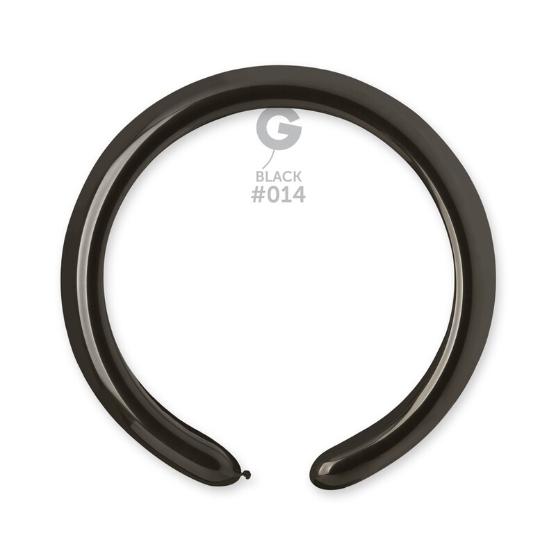 D4: #014 2in Gemar Standard Black Latex Balloons - 50 pieces