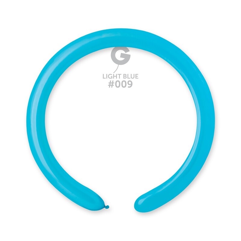 D4: #009 2in Gemar Standard Light Blue Latex Balloons - 50 pieces
