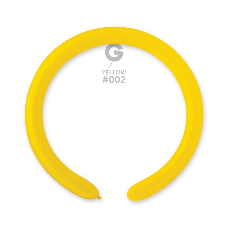 D4: #002 2in Gemar Standard Yellow Latex Balloons - 50 pieces