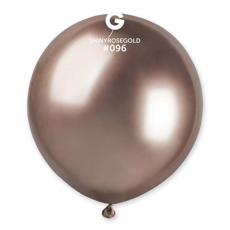GB150: #096 19in Gemar Shiny Rose Gold Latex Balloons - 25 pieces