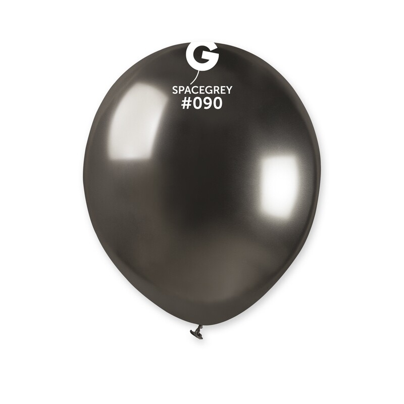 AB50: #090 5in Gemar Shiny Space grey Latex Balloons - 50 pieces
