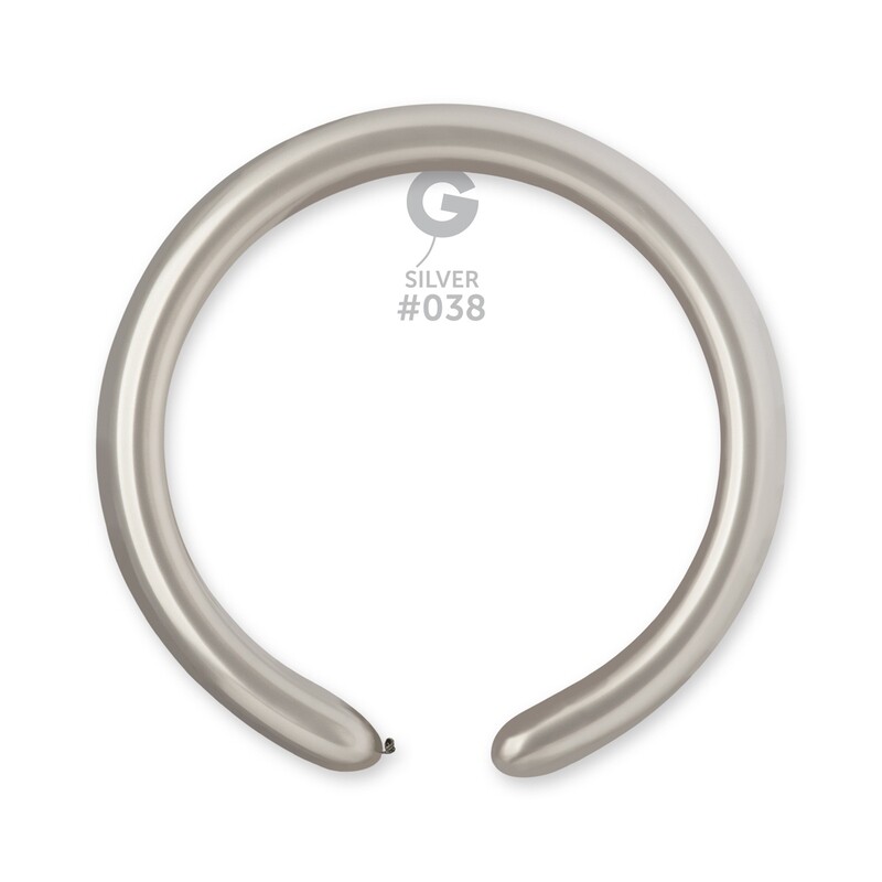 DM4: #038 2in Gemar Metal Silver Latex Balloons - 50 pieces