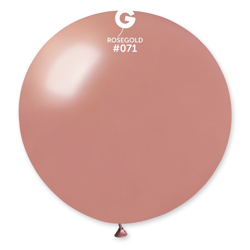 GM30: #071 31in Gemar Metal Rose Gold Latex Balloon - 1 piece