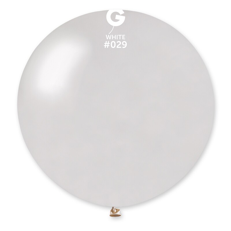GM30: #029 31in Gemar Metal White Latex Balloon - 1 Piece