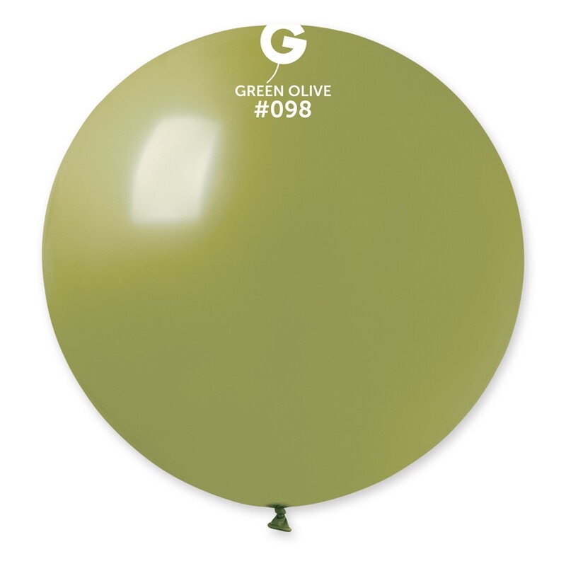 G30: #098 31in Gemar Standard Olive Latex Balloon - 1 piece