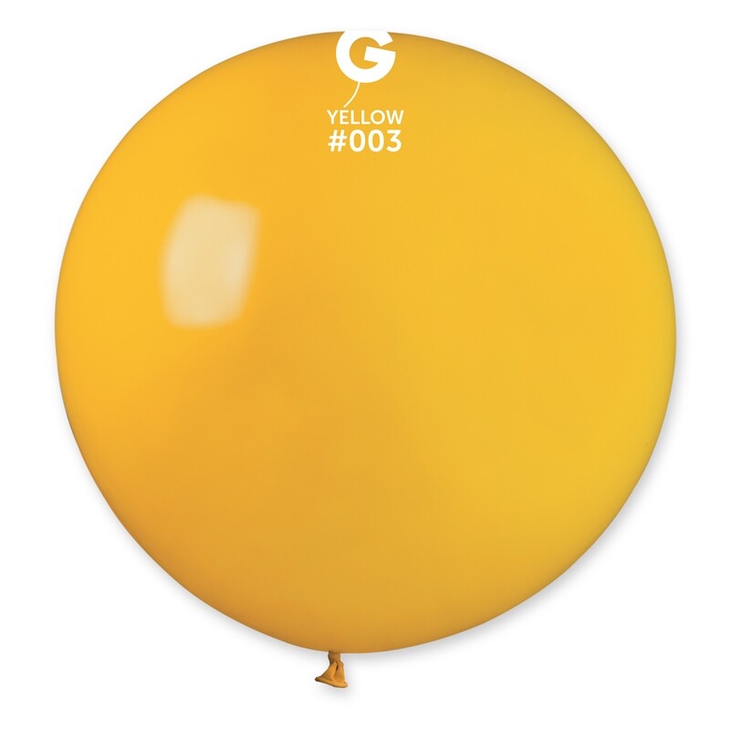 G30: #003 31in Gemar Standard Yellow Latex Balloon - 1 piece