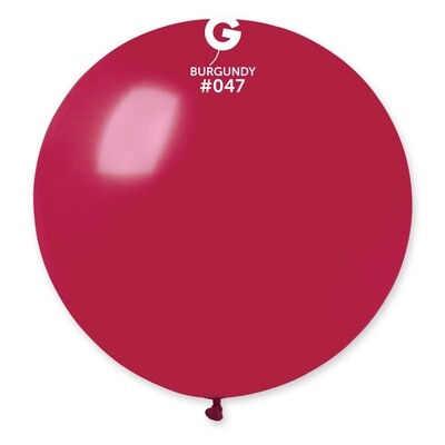 G30: #047 31in Gemar Standard Burgundy Latex Balloon - 1 piece