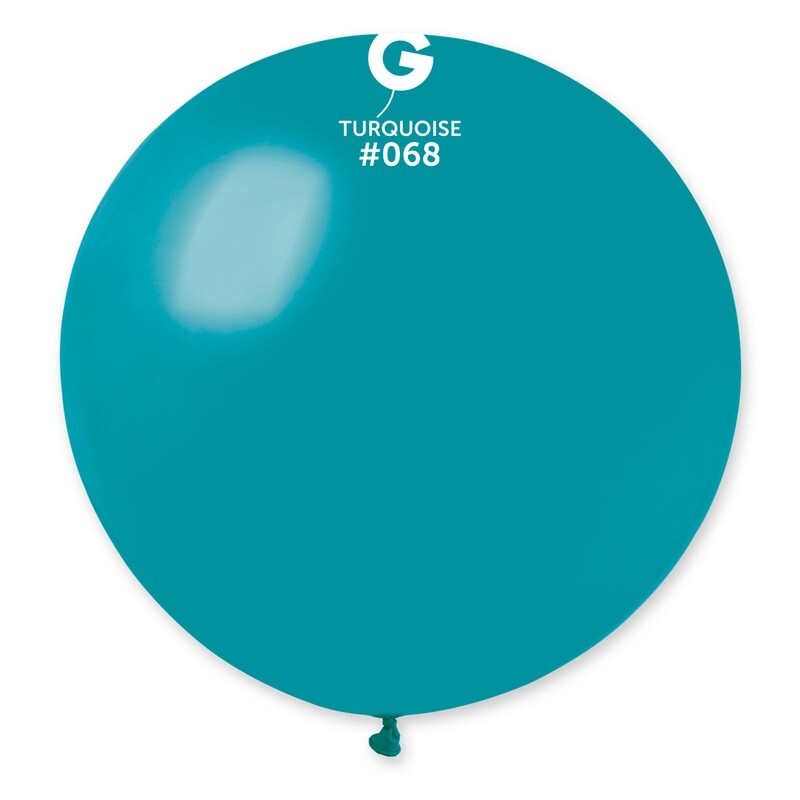 G30: #068 31in Gemar Standard Turquoise Latex Balloon - 1 piece