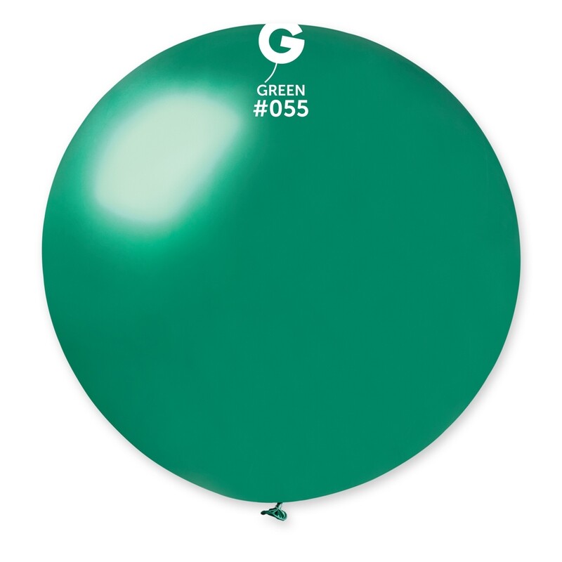 GM30: #055 31in Gemar Metal Green Latex Balloon - 1 Piece
