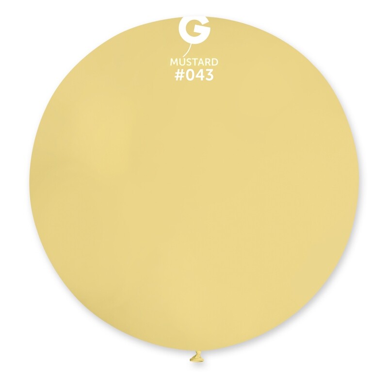 G30: #043 31in Gemar Standard Mustard Latex Balloon - 1 piece