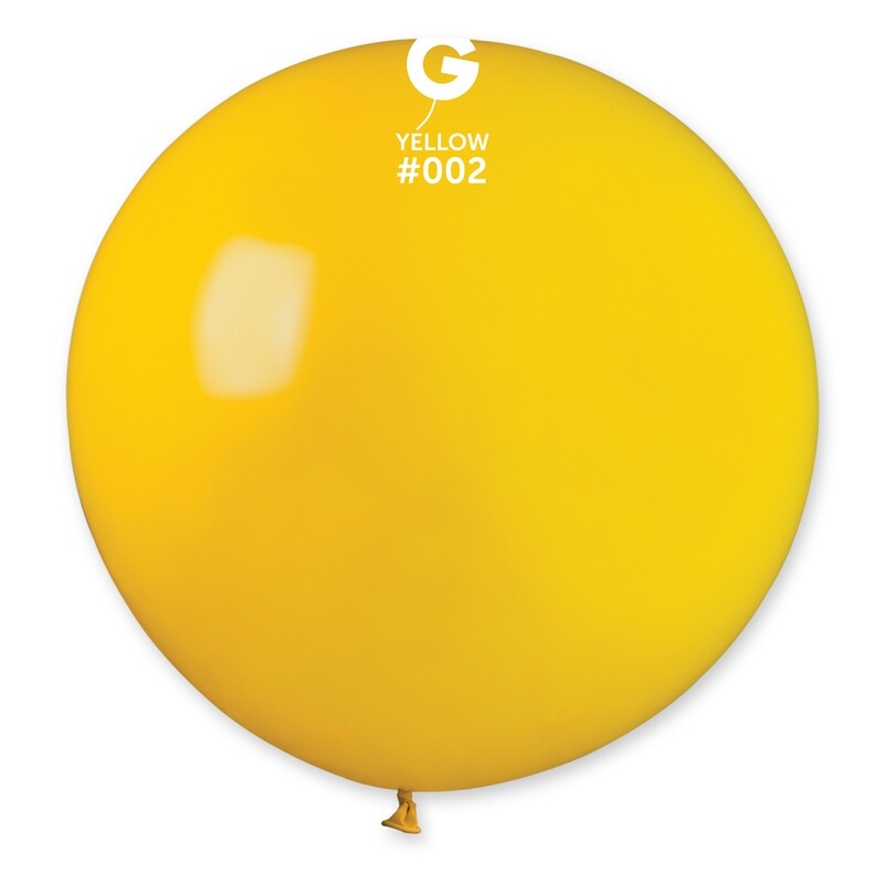 G30: #002 31in Gemar Standard Yellow Latex Balloon - 1 piece