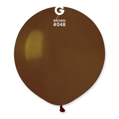 G150: #048 19in Gemar Standard Brown Latex Balloons - 25 pieces