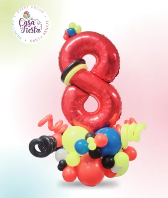 Multicolor Number Balloons Bouquet