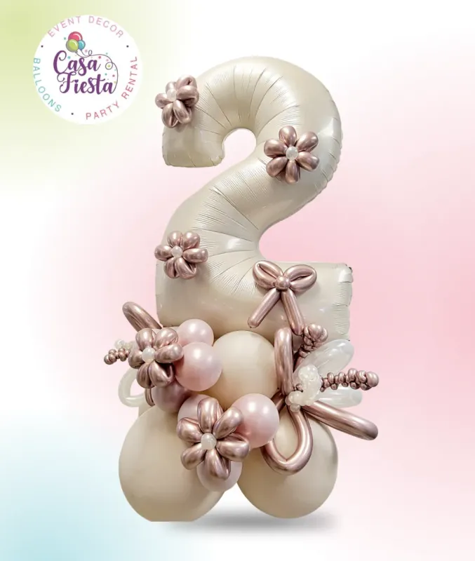 Creamy Number Balloon Bouquet