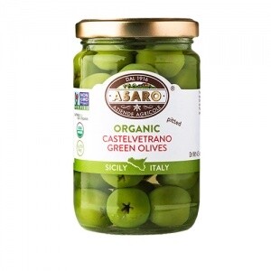 Asaro Pitted Organic Castelvetrano Green Olives