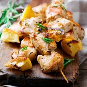 Lemon Pepper Chicken Breast Skewers