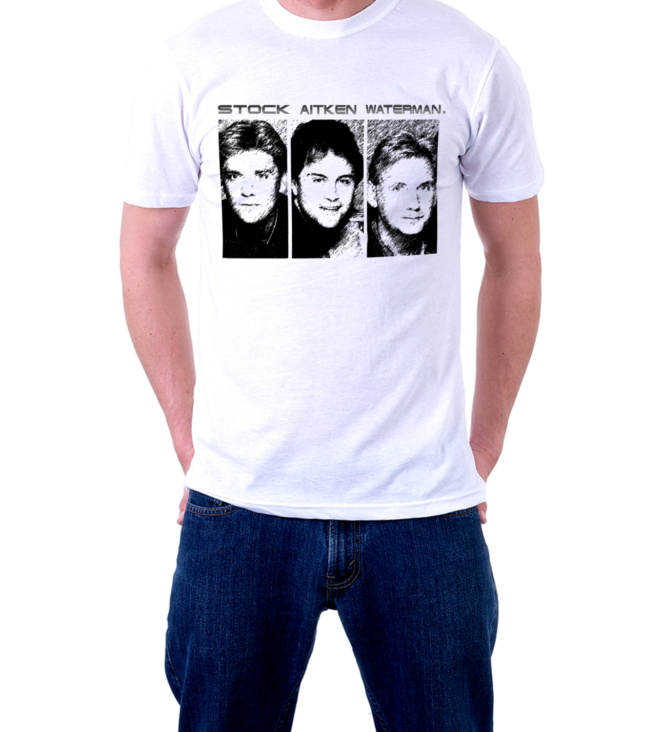 Stock Aitken Waterman - Limited Edition '3 Heads' - Official T-Shirt