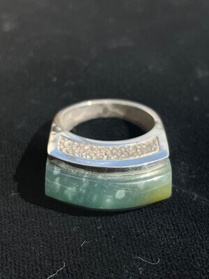 Guatemalan Blue Princessa Jadeite & Sterling Silver Ring