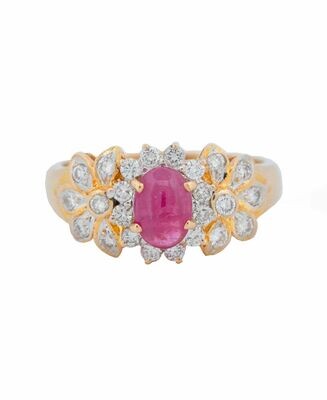 Ruby Diamond 18k Gold Ring