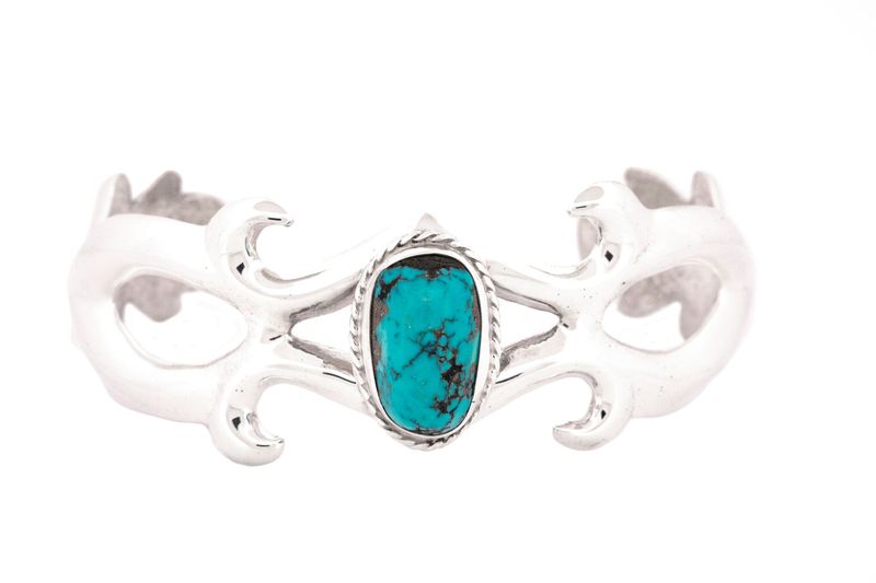 Large Turquoise Cuff in Sterling Silver