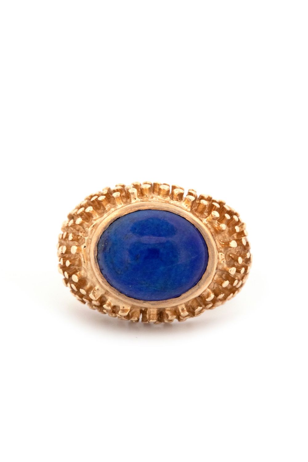 14k Yellow Gold Lapis Lazuli Cabochon Ring