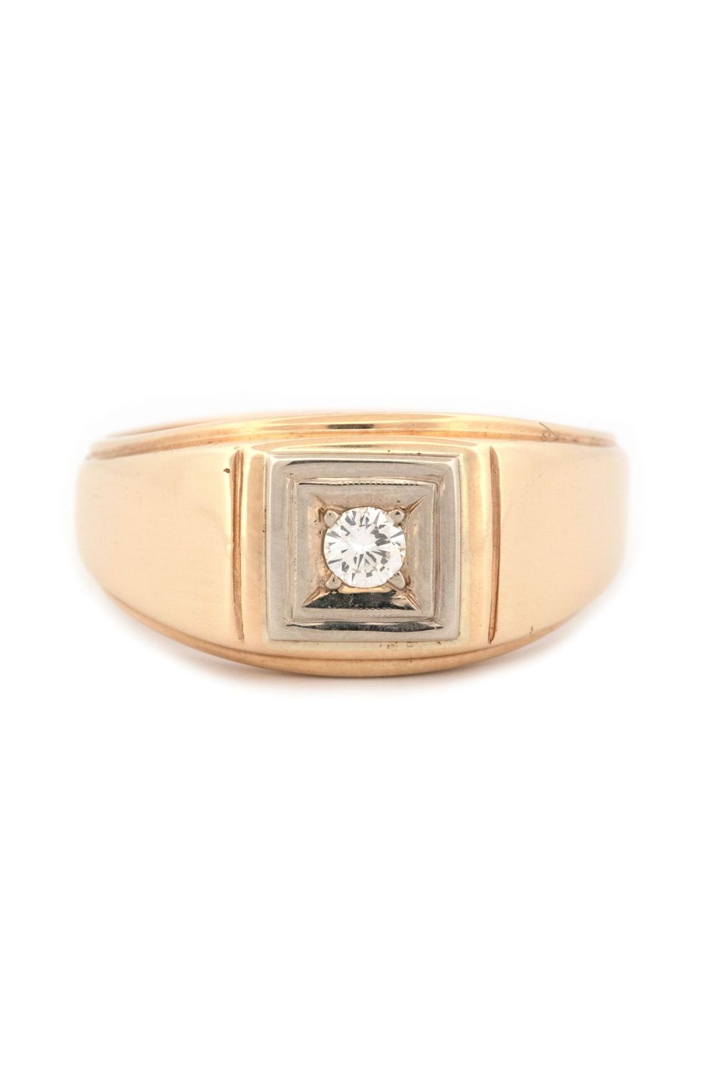 14k Bi Color Diamond Ring