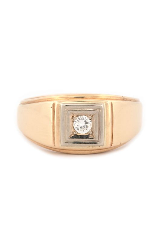 14k Bi Color Diamond Ring