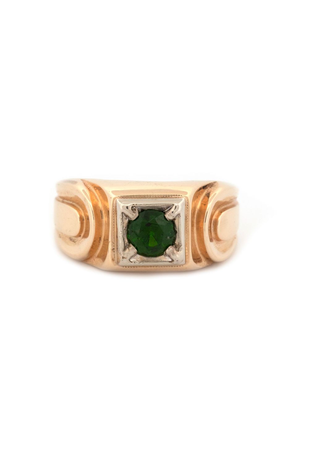 14k Bi Color Green Tourmaline Ring