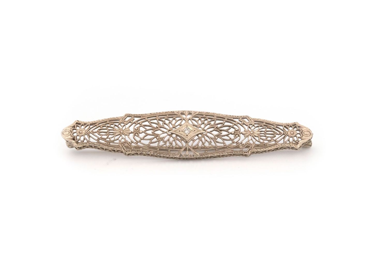 14k White Gold Brooch
