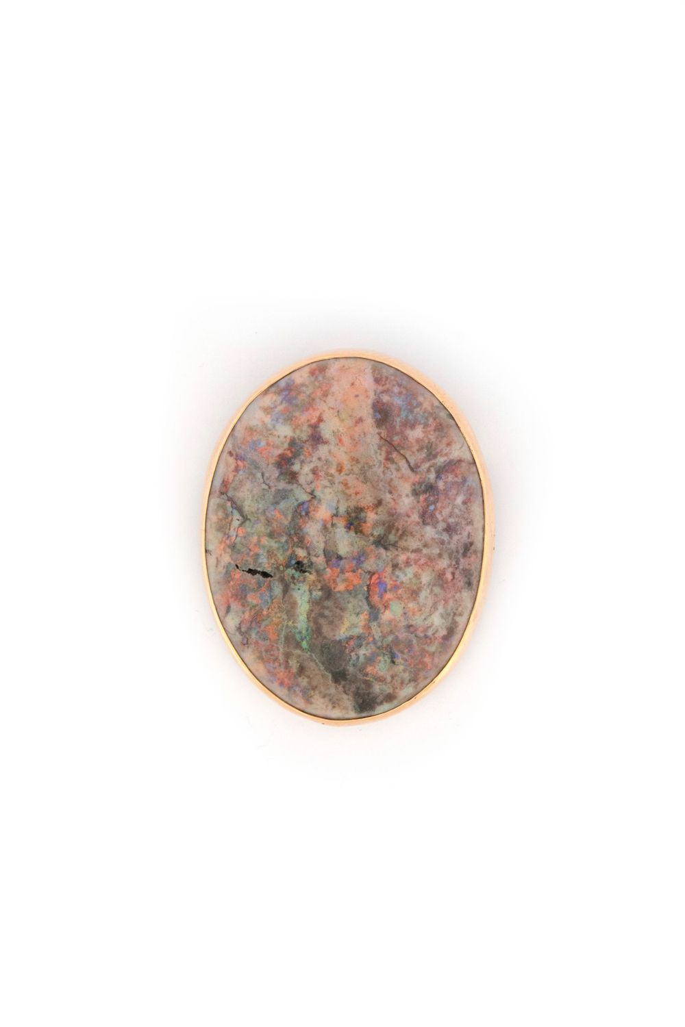 14k Yellow Gold Boulder opal Brooch/Pendant