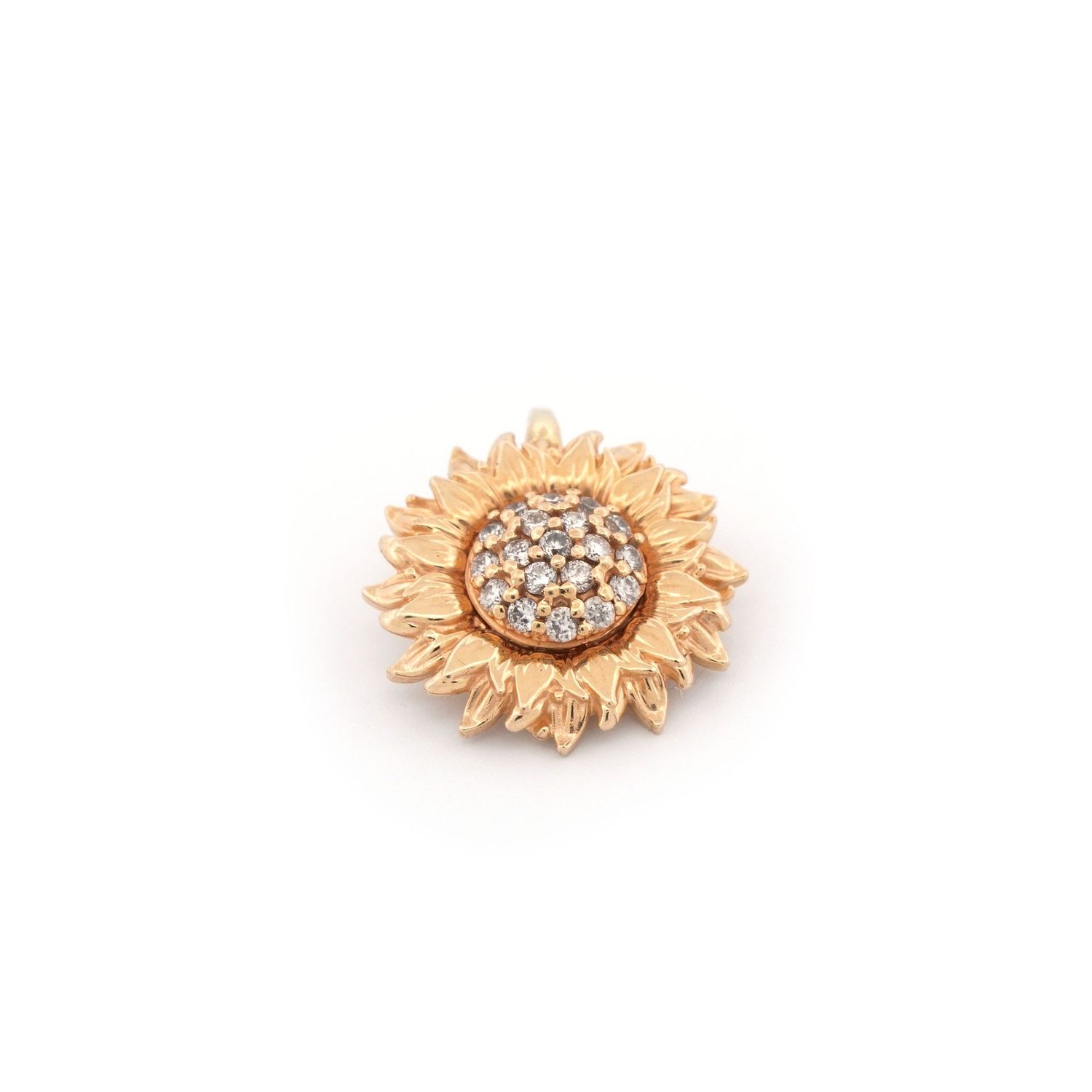 14k Yellow Gold Diamond Pendant
