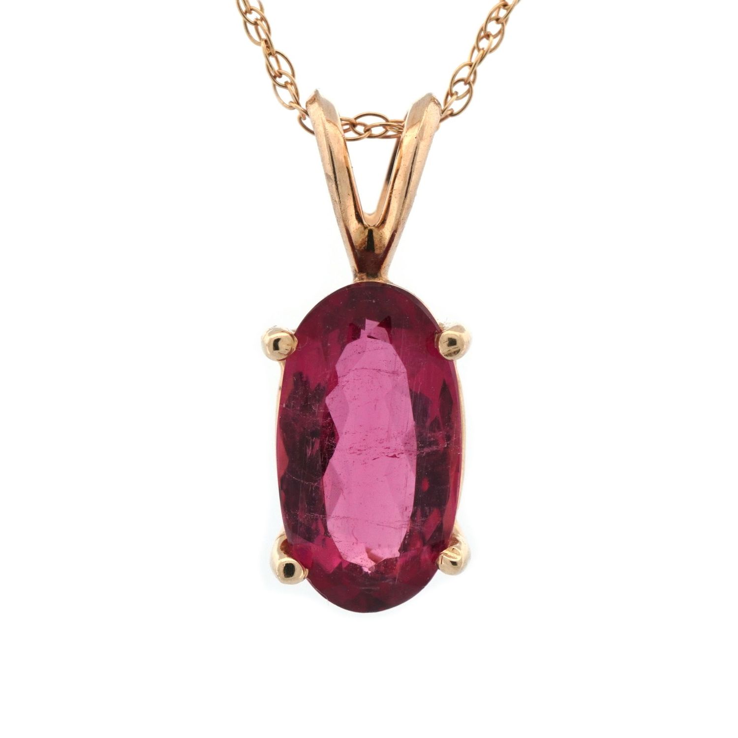 14k Yellow Gold Pink Tourmaline