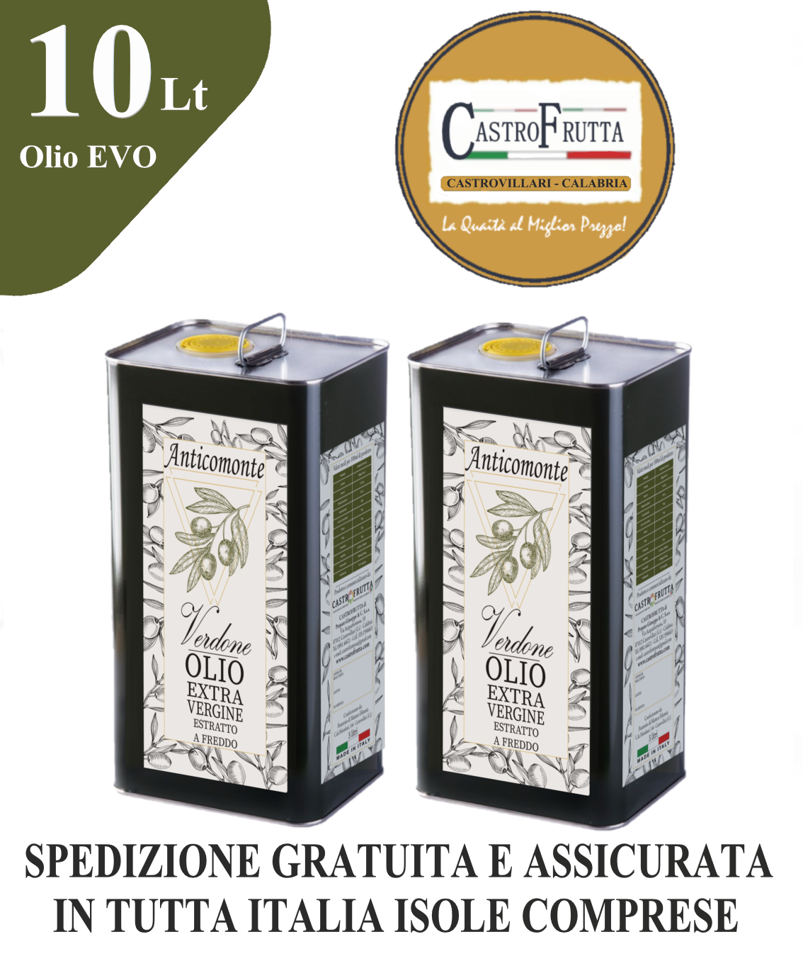 10 Lt - Latta OLIO Extravergine di oliva, OFFERTA 10 LITRI: 10 Lt