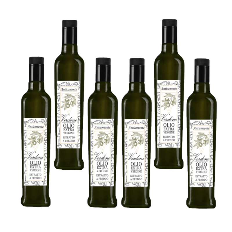 6 bottiglie di OLIO Extravergine di oliva - Verdone 500ml 6 bottiglie di OLIO Extravergine di oliva - Verdone 500ml