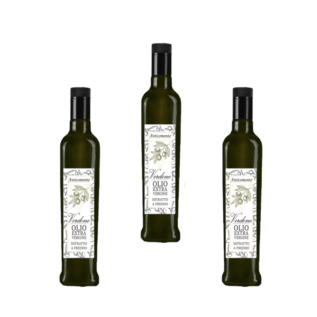 3 Bottiglie di OLIO Extravergine di oliva - Verdone  500ml