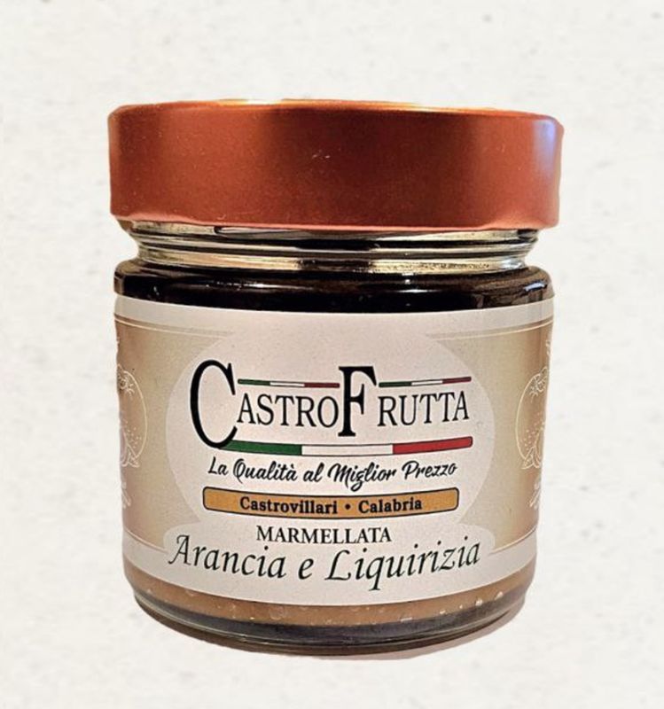 MARMELLATA DI ARANCIA E LIQUIRIZIA VASETTI - MARMELLATA ARANCE E LIQUIRIZIA - Prodotti Tipici Calabresi CASTROFRUTTA SAS