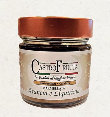 MARMELLATA DI ARANCIA E LIQUIRIZIA VASETTI - MARMELLATA ARANCE E LIQUIRIZIA - Prodotti Tipici Calabresi CASTROFRUTTA SAS