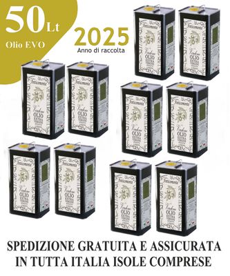50 Lt - Latta OLIO Extravergine di oliva - ANNO 2025 50 Lt - Latta OLIO Extravergine di oliva - ANNO 2025