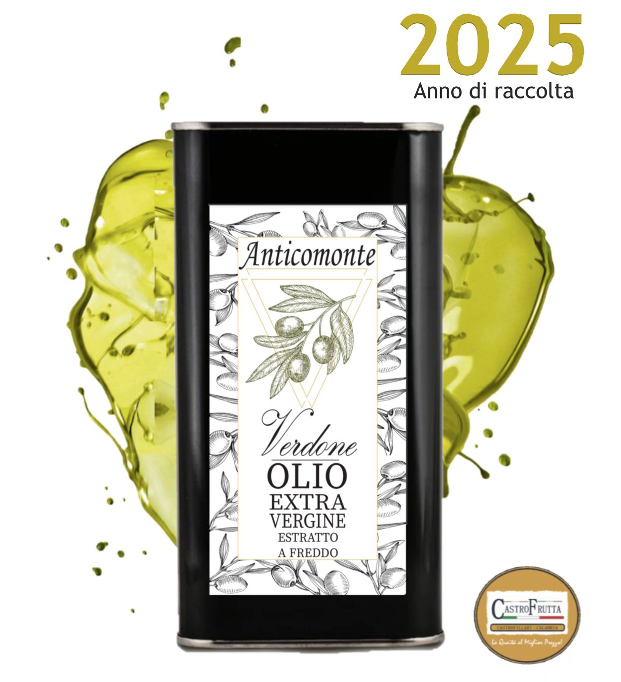 5 Lt - Latta OLIO Extravergine di oliva - Verdone - ANNO 2025 5 Lt - Latta OLIO Extravergine di oliva - Verdone - ANNO 2025, Formato: 5 L con spedizione standard
