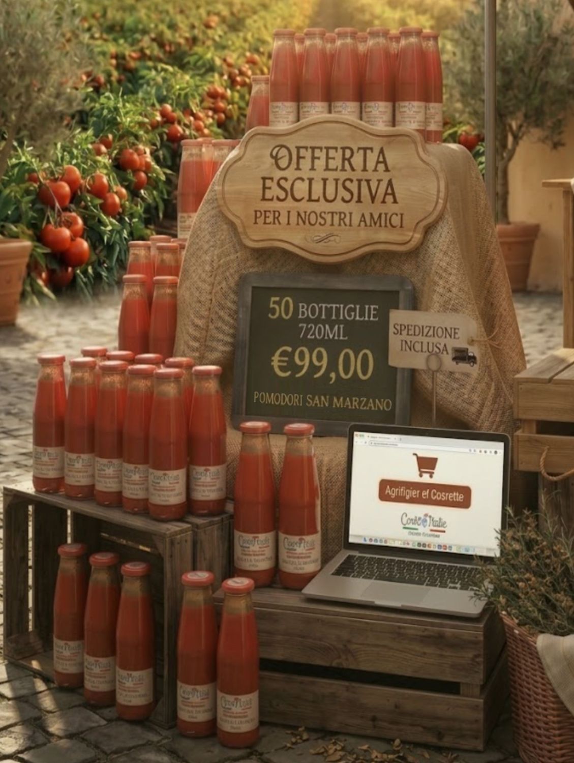 OFFERTA SHOCK - Salsa di pomodoro - 50 Bottiglie da 720ML